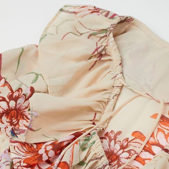 H&M Flounce-trimmed Voluminous Chiffon Blouse - Picture 9 of 9